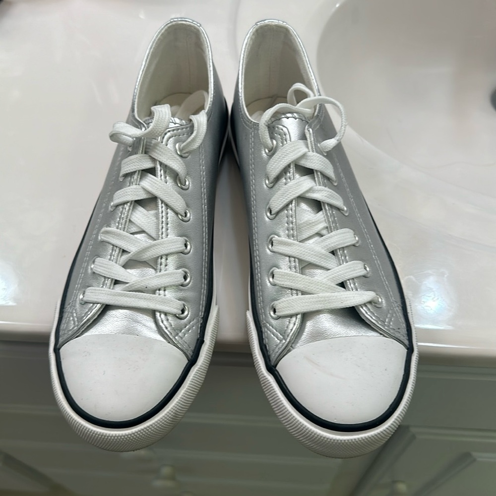 Ladies Silver Sneakers